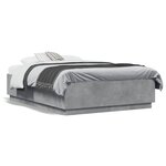vidaXL Cadre de lit sans matelas gris béton 135x190 cm