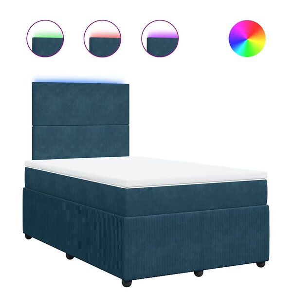 vidaXL Sommier à lattes de lit et matelas bleu 120x200 cm velours
