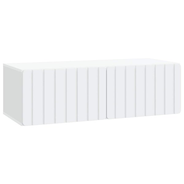 vidaXL Meuble TV mural 98 x 41 x 30 cm Blanc Bois d'ingénierie