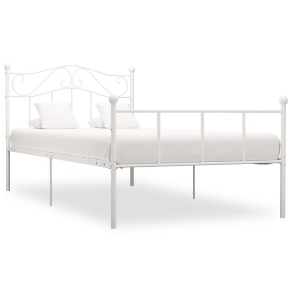 vidaXL Cadre de lit Blanc Métal 100 x 200 cm