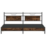 vidaXL Cadre de lit en métal sans matelas chêne fumé 193x201 cm