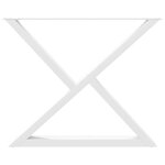 vidaXL Pieds de table à manger 2 pièces Blanc 90 x (72-73 3) cm Acier