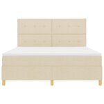 vidaXL Lit à ressort LED avec matelas Crème 180 x 200 cm tissu