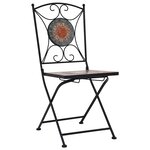 vidaXL Chaises de bistrot mosaïque 2 Pièces Orange et gris