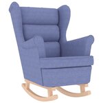 vidaXL Chaise à bascule bleu jean 74x90x102 cm tissu