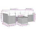 vidaXL Salon de jardin 7 Pièces avec coussins gris résine tressée