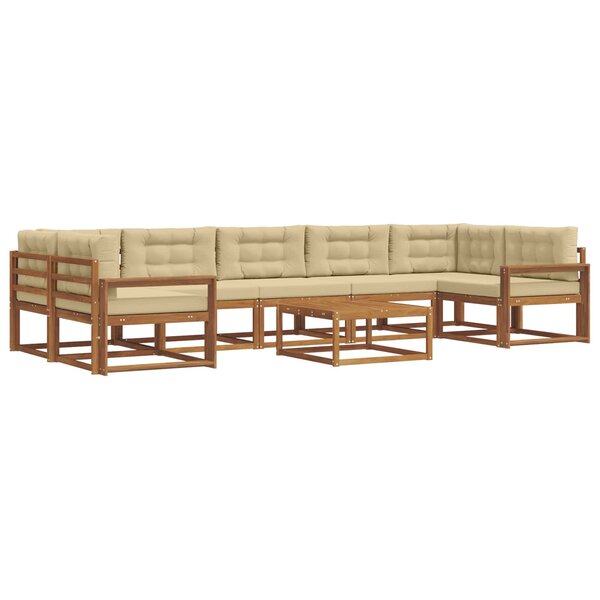 vidaXL Ensemble de canapés d'extérieur 8 Pièces Naturel et Beige