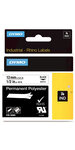 Dymo rhino - étiquettes industrielles autocollantes en polyester  12mm x 5.5m  noir sur blanc
