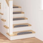 vidaXL Tapis d'escalier auto-adhésifs 15 Pièces Gris 56 x 17 x 3 cm