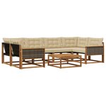 vidaXL Ensemble de canapés d'extérieur 7 Pièces Naturel et Beige