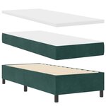 vidaXL Lit à ressorts avec matelas vert foncé 80x200 cm en velours
