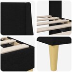 vidaXL Cadre de lit avec tête de lit Noir 100 x 200 cm tissu