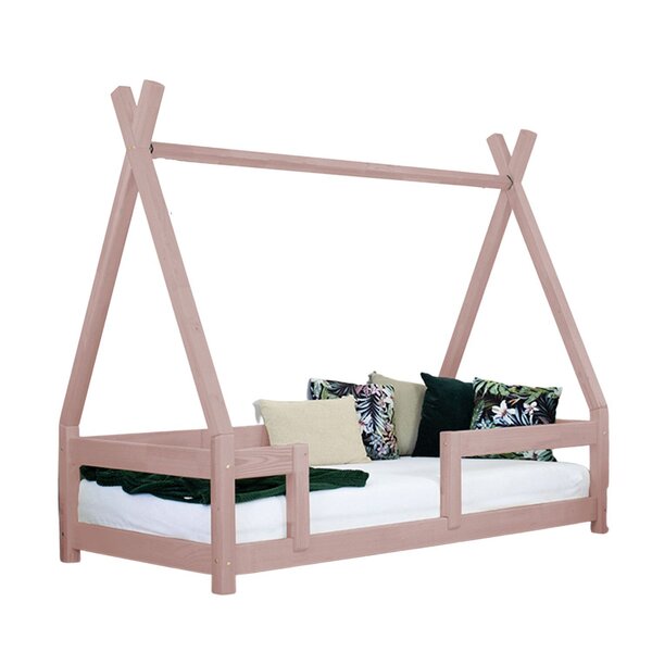 Lit cabane enfant NAKANA 120 x 180 rose pastel