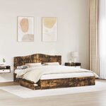 vidaXL Cadre de lit Chêne fumé 200 x 200 cm Bois d'ingénierie