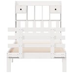 vidaXL Lit bibliothèque sans matelas blanc 90x200cm bois de pin massif