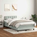 vidaXL Sommier à lattes de lit et matelas gris clair 120x210cm velours