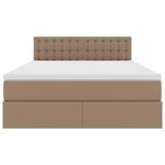 vidaXL Lit avec des lumières à LED Cappuccino 140 x 190 cm PVC