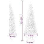 vidaXL Demi sapin de Noël artificiel mince avec support Blanc 210 cm