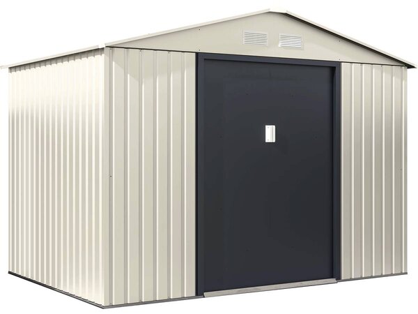 Abri de jardin métal "Nebraska" - 5.30 m² - Beige/Gris anthracite
