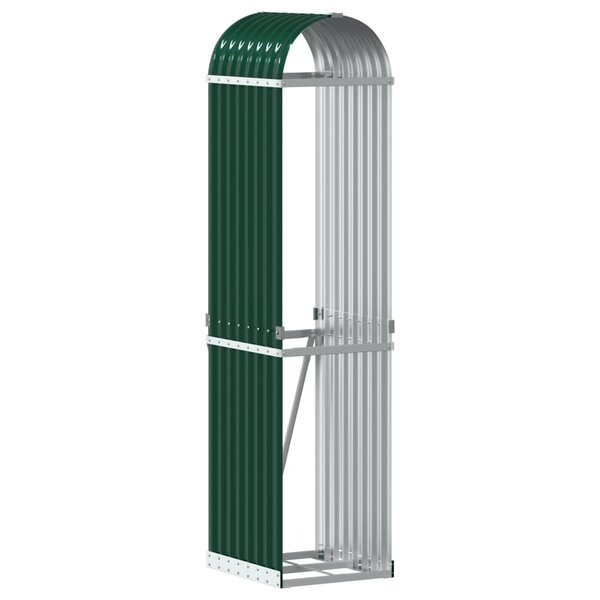 vidaXL Porte-bûches vert 40x45x170 cm acier galvanisé