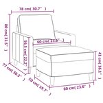 vidaXL Fauteuil avec repose-pied Crème 60 cm Velours
