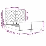 Cadre de Lit vidaXL Vert Foncé 140x190 cm Velours