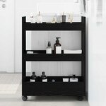 vidaXL Chariot de Rangement Étroit Chêne noir 60 x 22 x 80 cm