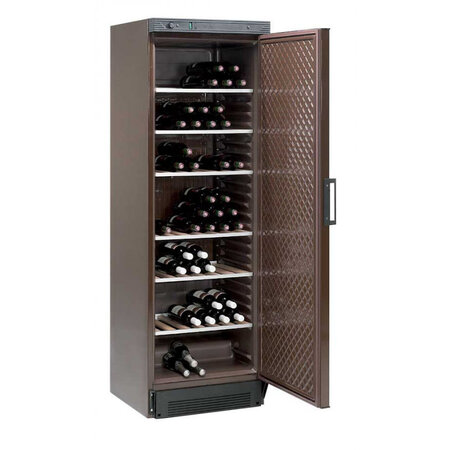 Cave à vin laquée marron porte pleine 372 litres - r600a372 595x640x1840mm