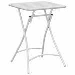 vidaXL Table de Jardin Blanc 55 x 55 x 73 cm Acier revêtu de poudre