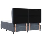 vidaXL Lit à ressorts avec matelas Gris foncé 180 x 200 cm Velours