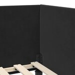 vidaXL Cadre de lit d'angle Autre avec tête de lit Noir 90 x 200 cm