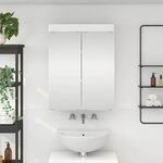 vidaXL Amoire de salle de bain avec miroir TULUM Blanc brillant