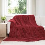 vidaXL Couvertures à jeter 6 Pièces Rouge Bordeaux 270 x 240 cm Toison