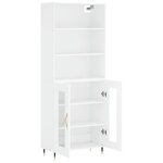 vidaXL Buffet haut Blanc 69 5x34x180 cm Bois d'ingénierie