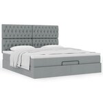 VidaXL Cadre de lit ottoman et matelas gris clair 160x200cm tissu
