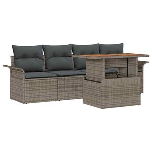 vidaXL Ensemble de canapé de jardin 5 Pièces Gris 100 x 55 x 73 cm