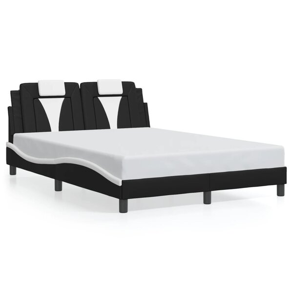 vidaXL Cadre de lit Viana sans matelas noir et blanc 120x200 cm similicuir