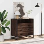 vidaXL Commode chêne marron 70x41x70 cm bois d'ingénierie