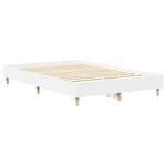 vidaXL Cadre de lit sans matelas blanc 135x190 cm bois d'ingénierie