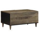 vidaXL Table basse gris clair 80x50x40 cm bois de manguier massif