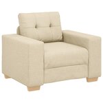 vidaXL Canapé 3 Pièces Crème 221 x 80 x 80 cm Tissu en lin mélangé
