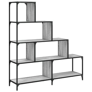vidaXL Bibliothèque à 4 niveaux sonoma gris bois d'ingénierie