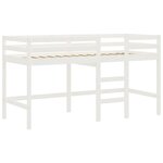 vidaXL Lit mezzanine enfants et rideaux rose 90x190cm bois pin massif