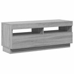 vidaXL Meuble TV avec lumières LED sonoma gris 100x35x40 cm