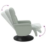 vidaXL Fauteuil inclinable avec repose-pied gris clair velours