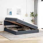 vidaXL Lit de Rangement avec matelas Gris foncé 180 x 200 cm Velours