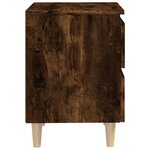 vidaXL Table de chevet avec pieds en bois Chêne fumé 40x35x50 cm