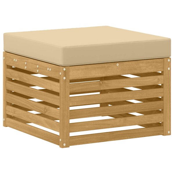 vidaXL Pouf d'Extérieur Bois d'Acacia Massif Blanc