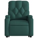 vidaXL Fauteuil inclinable vert foncé tissu