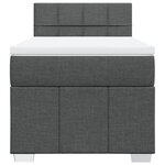 vidaXL Sommier à lattes de lit avec matelas Gris foncé 80x200 cm Tissu